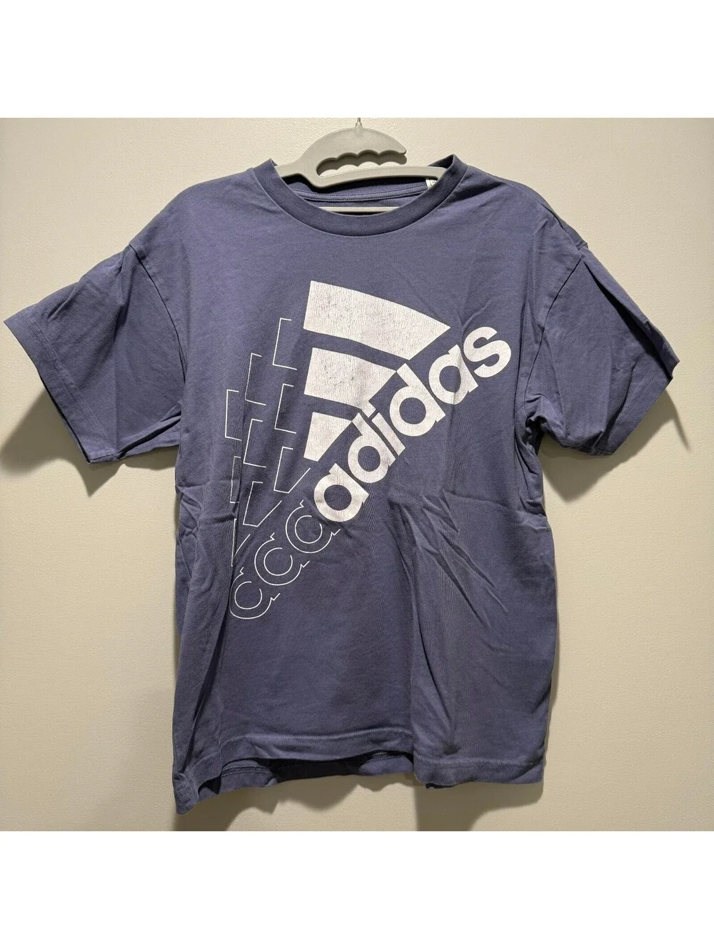 Adidas Blue Logo Graphic T-Shirt XS Short Sleeve